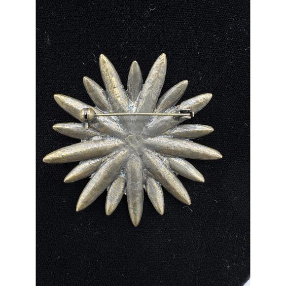 Vintage Sea Urchin Aurora Borealis Bronze Tone Brooch - Picture 2 of 8